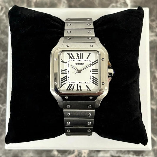 SZR Santos Roman Dial Blanche