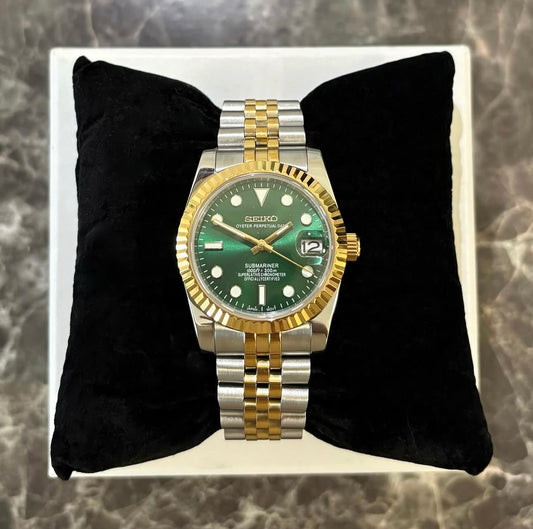 Date Just Bicolore Fond Vert