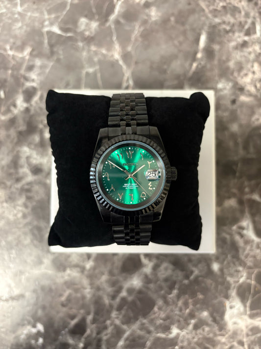 SZR Date Just Noir Arabic Dial vert